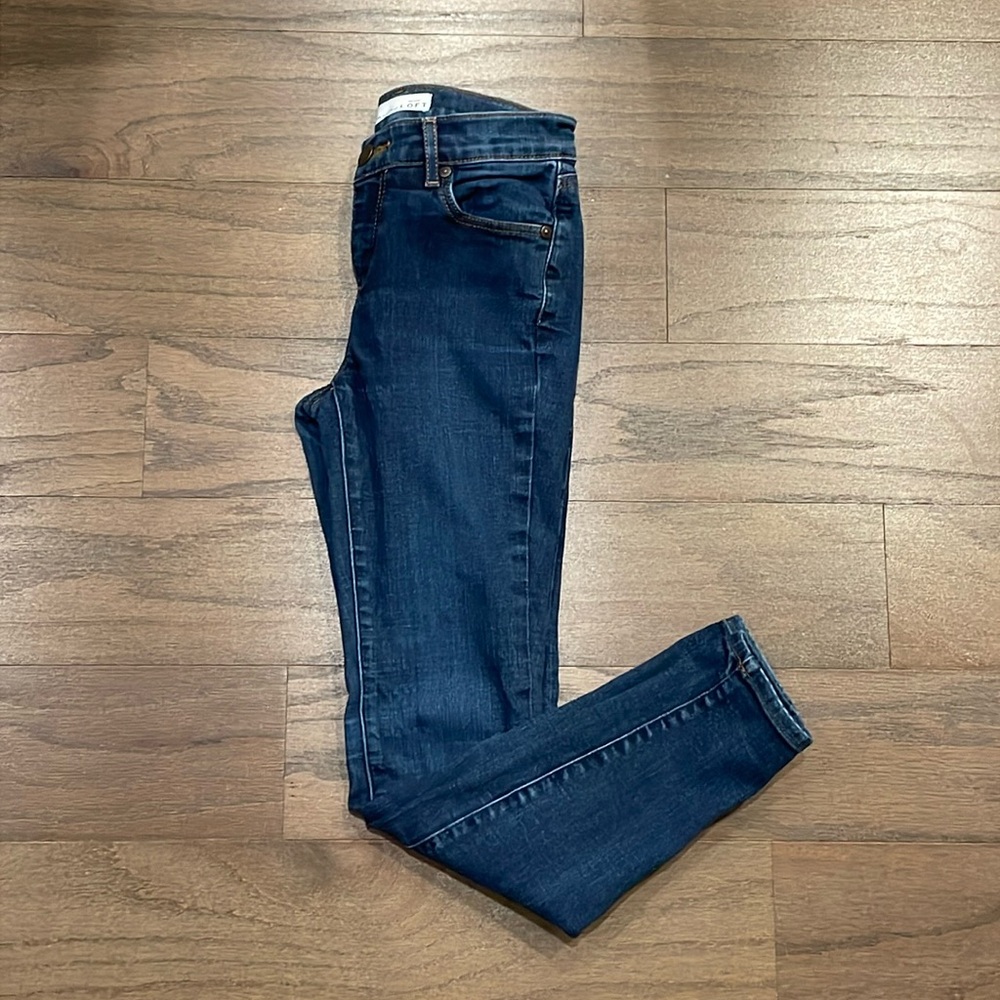 LOFT Petite Medium Wash Denim Legging - Size 0P
